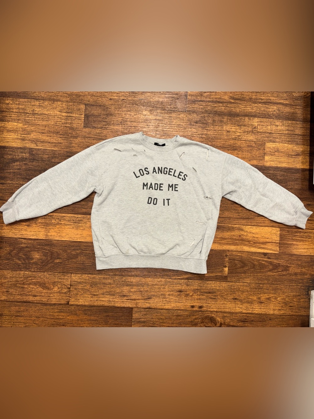 Los Angeles Made Me Do It Light Gray Crewneck Sweatshirt